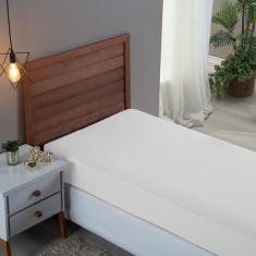 Lençol Cama Solteiro 100% Algodão com Elástico Percal 300 Fios Hotel P