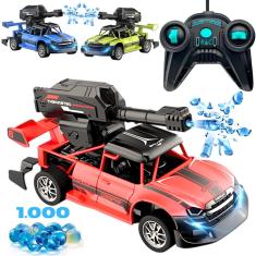 Carrinho de Controle Remoto Tanque Lançador Bolinha Gel Com Luz