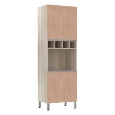Paneleiro 70Cm Nicho Microondas E 1 Nicho Lis Legno Crema C/