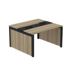Mesa De Plataforma Dupla Para 2 Pessoas Corporativa 110x120/2p Noce Naturalle/preto