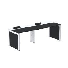 Mesa De Plataforma Simples Para 2 Pessoas Corporativa 150x792/2p Pscpp150/792/2p Preto/branco