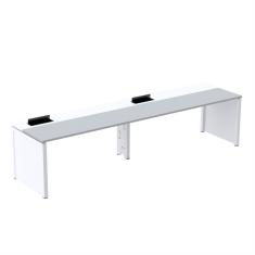 Mesa De Plataforma Simples Para 2 Pessoas Corporativa 130x792-2p Pscpp130-792-2p Noce Naturalle-branco