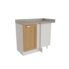 Balcão De Canto Reto 1 Porta Arizona Cabecasa Madeiramadeira Branco-figueira