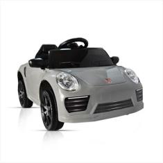 Carrinho Elétrico Infantil 12V Cinza Controle 2Em1 Pedal Usb - Bangtoy