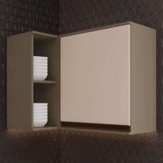 Armário Aéreo Cozinha de Canto Reto 1 Porta Connect Duna/Cristal C58 -