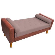 Recamier Félix Solteiro 120cm Corano Nozes e Linho Rosê