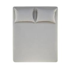 Lençol com Elástico King Karsten 150 Fios 100% Algodão com Fronha Nuance Cinza Névoa