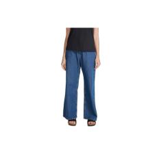 Calça Jeans Feminina Wide Leg Cropped Cintura Alta Azul 038