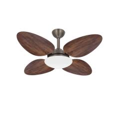 Ventilador Teto Bronze Turbo 4 Pás Trevo Madeira Ventax 110V