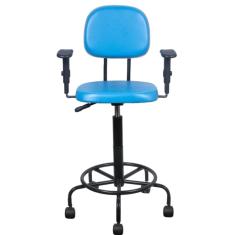 Cadeira caixa alta L duplo com braço  base semi  corano rosa claro