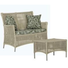 1 Sofá Área e Mesa Igapó Alumínio Pintura Fendi Corda Náutica Estofado