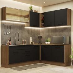 Cozinha Completa de Canto Madesa Agata 389001 com Armário e Balcão (Se