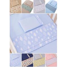 jogo de lençol de baixo e cima chiqueirinho ponto palito 3 peças fronh