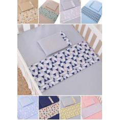 lençol kit mini berço 3 peças 99% algodão ponto palito com fronha em t