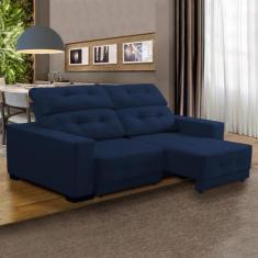 Sofá Retrátil Compact 210 Cm Reclinável Mola Bonnel Espuma D26 Suede A