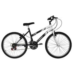Bicicleta Ultra Bikes Aro 24 Feminina Bicolor Freio V Brake, Preto fos