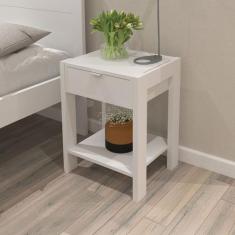 Mesa de Cabeceira 1 Gaveta com Tomada Az1016 Branco - Tecno Mobili, Br