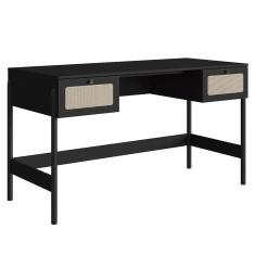 Mesa Escrivaninha Home Office Pés Madeira Arlo A10 Nero-preto - Mpozenato
