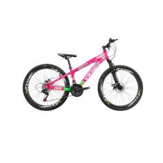 Bicicleta Viking Aro 26 Câmbio Importado 21v Vmaxx Rosa Verde 
