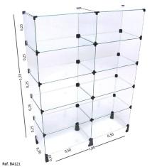 Balcão de Atendimento Modulado em Vidro - 1,00 x 1,35 x 0,30