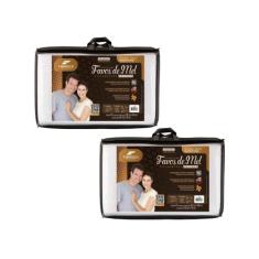 Kit com 2 Travesseiros Favos de Mel Intense - Lavável em Máquina - Fib