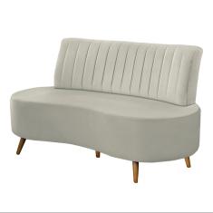Sofá Decorativo 1,60M 2 Lugares Katara Veludo Bege Claro G33 - Gran Belo