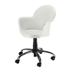 Cadeira Giratória Base Cromada Polipropileno Moon Branco