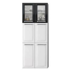 Paneleiro Duplo 6 Portas 70 Cm Luce Branco E Preto Itatiaia