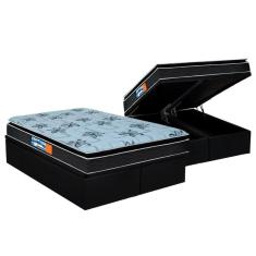 Cama Box Baú King: Colchão Anatômico Probel D28 Guarda Costas Premium Multi Firme + Base CRC Suede Black(193x203)