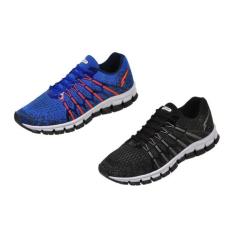 Tênis Masculino Kit 2 Pares Mega leve Conforto academia, Ptprata, Roya