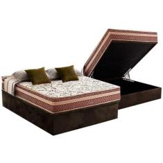Conjunto Box Baú Casal: Colchão Molas Herval Bonnel Assis + Base CRC S
