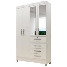 Guarda Roupa Solteiro Sobral 4 Portas Branco/Rosa/Azul/Lilás - Moval, 