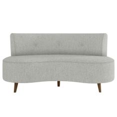 Sofá Living 2 Lugares 135cm Pés Palito Estrutura Em Madeira Aang Linho Cinza G33 - Gran Belo