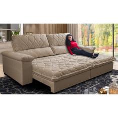 Sofá Retrátil e Reclinável 2,35m Molas Ensacadas Cama inBox Big Home B