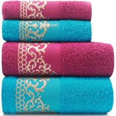 Jogo de Toalhas 4 Peças Banhão Gigante + Rosto Marcotex 100% Algodão -