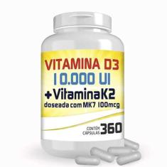 Vitamina D3 10.000 Ui + Vitamina K2 100mcg Com 360 Cápsulas - EXTRA FO