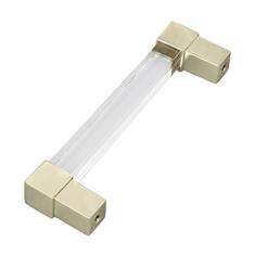 Alça de Acrílico, Alças de Armário Transparente de Cristal Puxadores de Gaveta Elegantes Botões únicos Gaveta Guarda-roupa Furo único Porta Dourada Distância de Metal 96 Prata