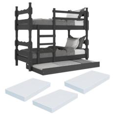 Treliche Madeira Maciça - vira 2 Camas - com Colchões Inclusos Porto M