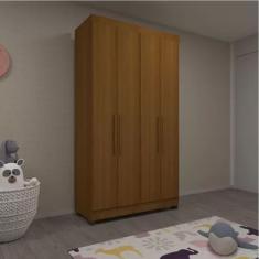 Guarda Roupa Eucamoveis Genova 4 Portas 2 Gavetas Freijo