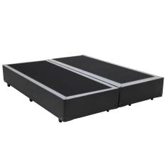 Base Box King Bipartido Homequeen Sintético Cinza 40x193x203
