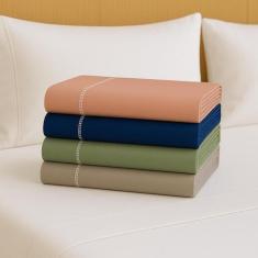 Kit Jogo De Lençol Casal 03 Peças 400 Fios Fronha Ponto Palito - CASA 