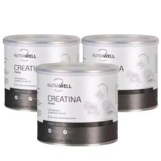 Kit 3X Creatina Monohidratada 100% Pura Nutrawell 180G