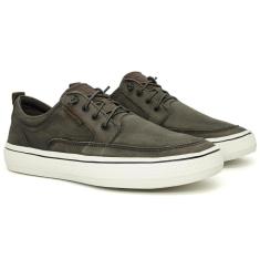 Tênis Sapatênis Masculino Democrata Denim Fender Couro Conforto Cadarço 290202-Masculino