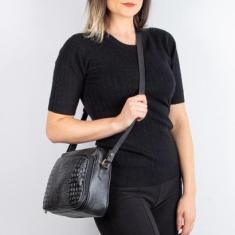 Bolsa tiracolo com divisórias em couro croco Rita-Feminino