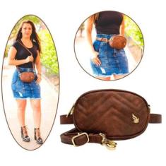 Bolsa Pochete Feminina Cintura Transversal Ombro Casual Trabalho Porta Moeda Carteira Golden Fenix-Feminino