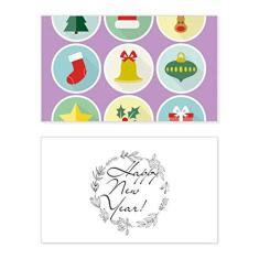 Árvore de Natal Círculo Ilustração Verde Ano Novo Festival Cartão Bless Mensagem Presente