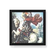 Arte Maníacos Quadro Decorativo São Jorge Mosaico - 50x50cm (Moldura em laca preta)