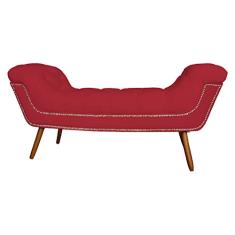 Recamier Calçadeira Estofado Sienna Queen 160 Cm Corano Vermelho - LM DECOR