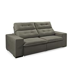 Sofá 3 Lugares Retrátil e Reclinável Turmalina Veludo 220cm Redenobre