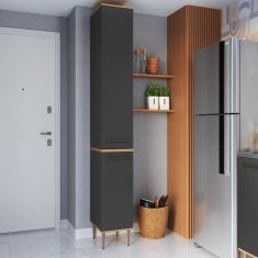 Armário Paneleiro 2 Portas Isabelle Freijó/Grafite